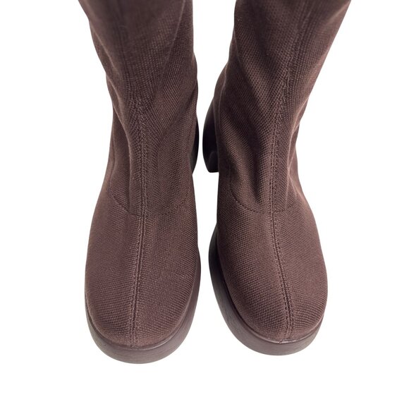 Camper Thelma Women's Boots Ankle Brown Tencel Mid Block Heel Size EU 37 US 6.5 - Picture 3 of 11